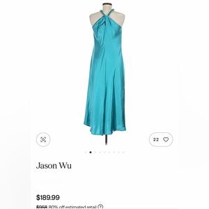 Jason Wu Teal Halter Dress
